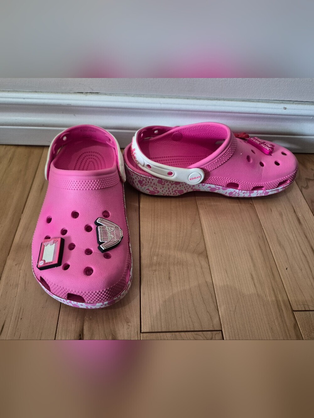 Crocs kids size 4 or women's size 6 Barbie shoes